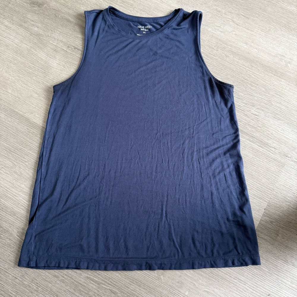Nine West Dark Blue Soft Spun Top - Picture 1 of 2